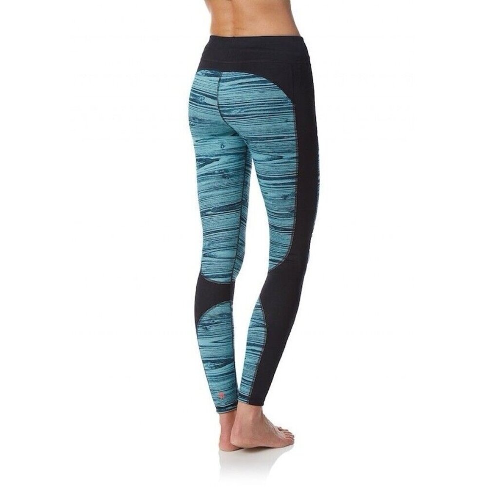 Sweaty Betty Reversible‎ Black Turquoise Full Length Leggings Size Small No Tag